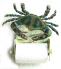 Blue Crab Toilet Paper Holder, Painted Metal Bathroom Decor, Tropical Decor, Toilet Tissue Holder